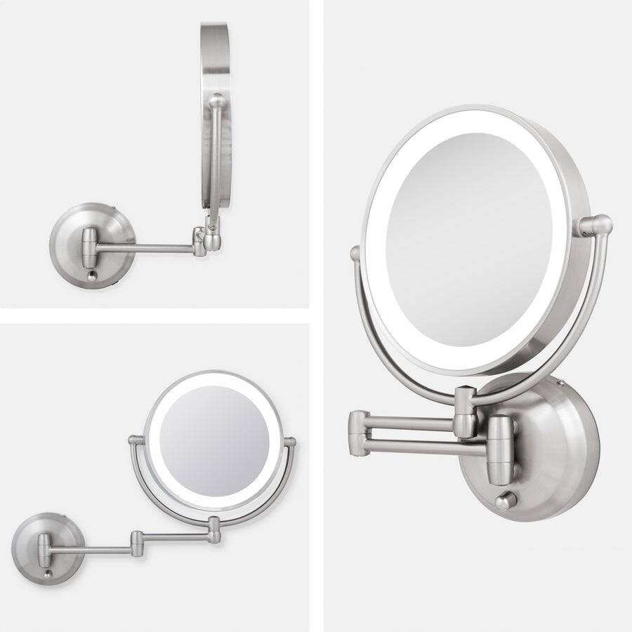 Alt View 5. Zadro - LED Lighted Wall Mounted Makeup Mirror with 10X/1X Magnifications & Extendable Arm - Chrome.