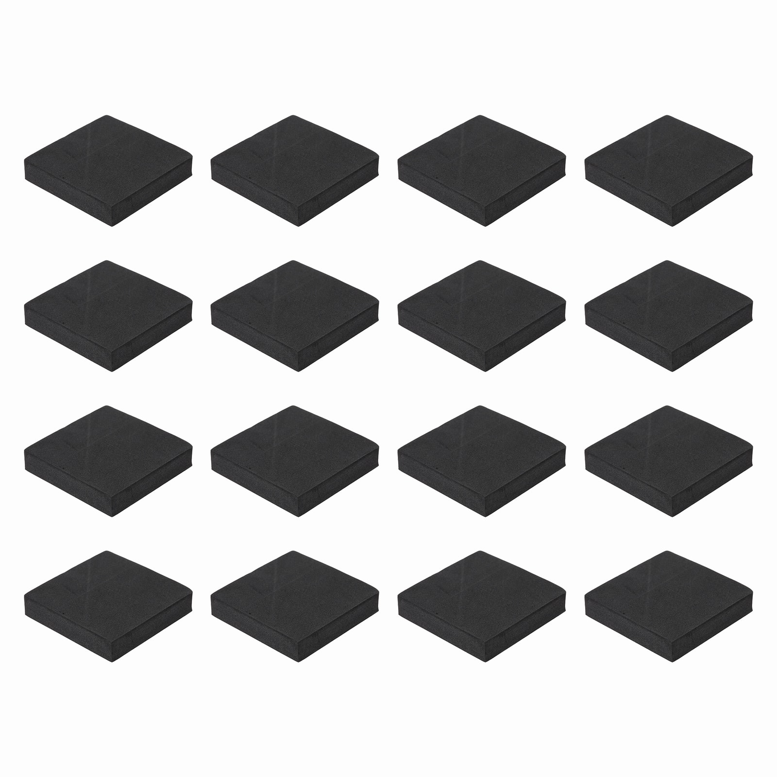 Unique Bargains - Single Sided Speaker Isolation Pads 70x70x15mm Square EVA Acoustic Foam Anti-Vibration Feet for Speaker Subwoofer, 16pcs - Black