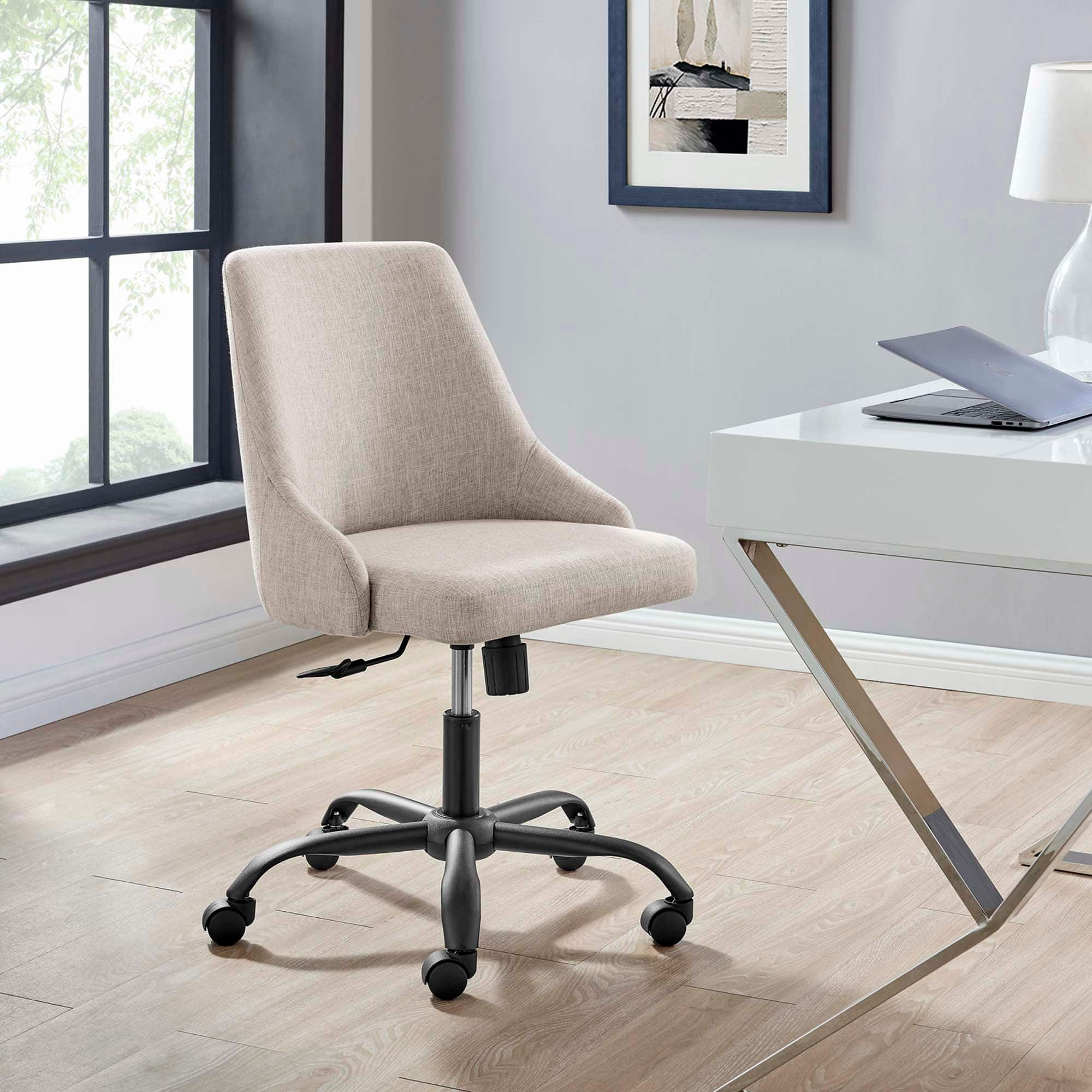 Designate Swivel Upholstered Office Chair by Modway - Black Beige