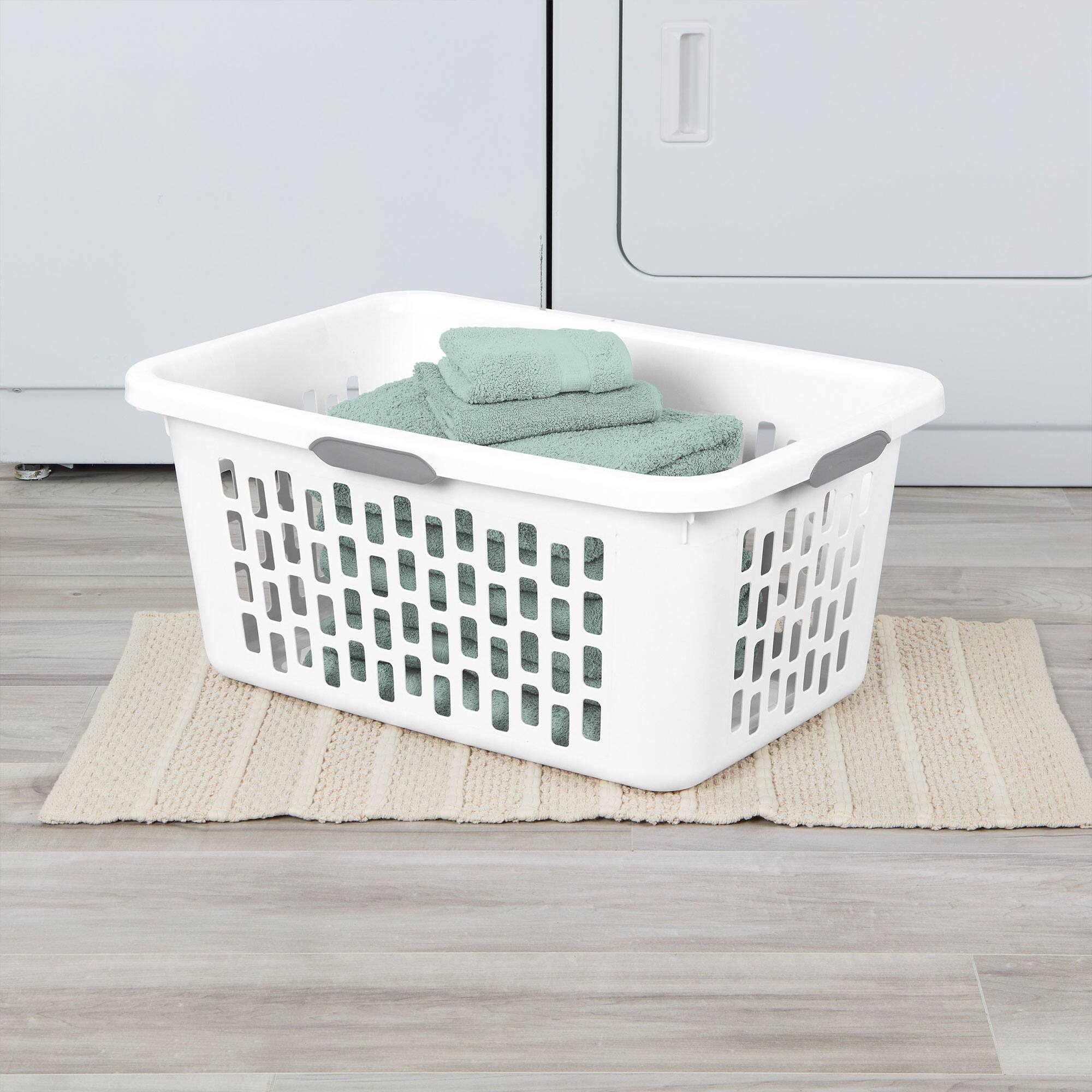 Alt View 2. Sterilite - Sterilite Laundry Basket, 2 Bushel Plastic Hamper with Handles, White, 12 Pack - White.