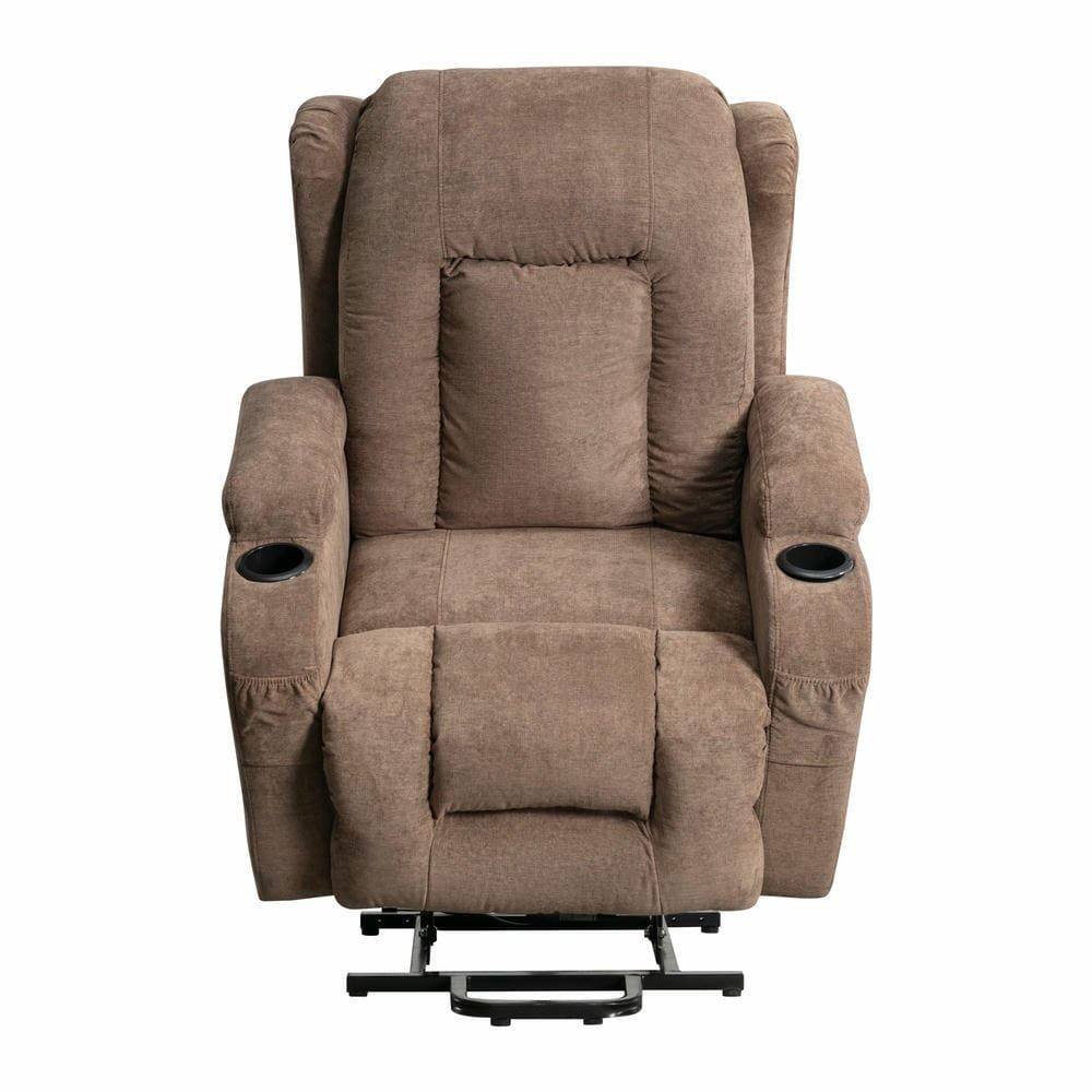 Alt View 8. Kadyn - Power Lift Recliner Chair, 8-Point Massage & Heat, 150° Recline, USB Port, Brown - Brown.