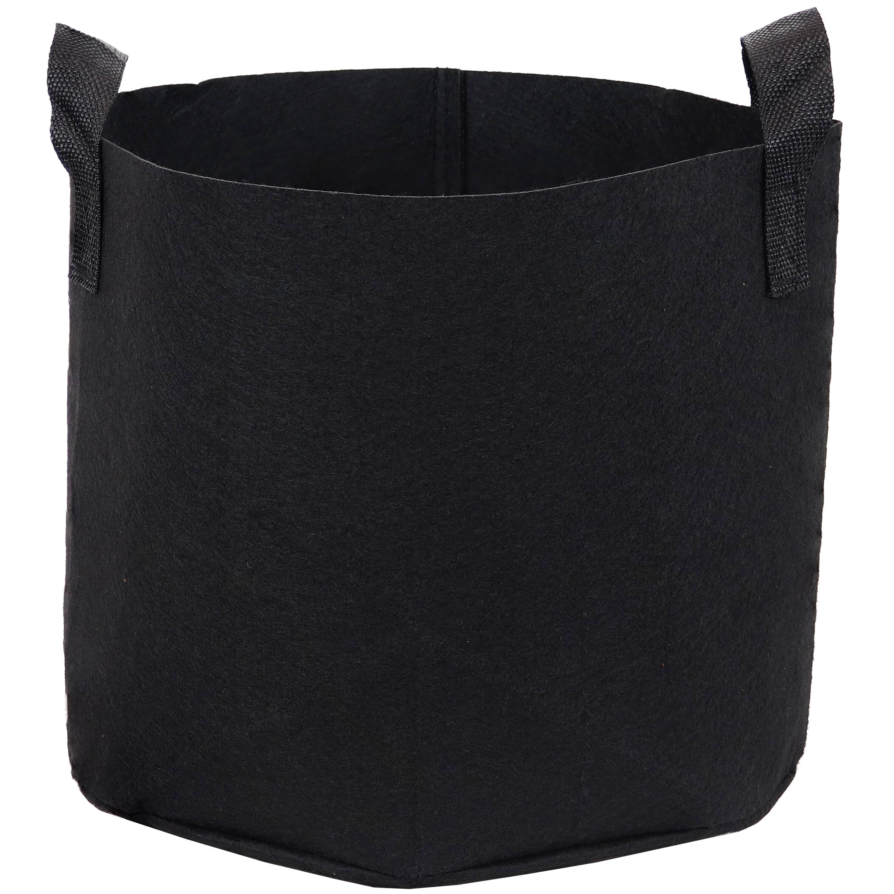 Front. Sunnydaze - Nonwoven Polypropylene Fabric Grow Bag with Handles - 3 gallon - Black.