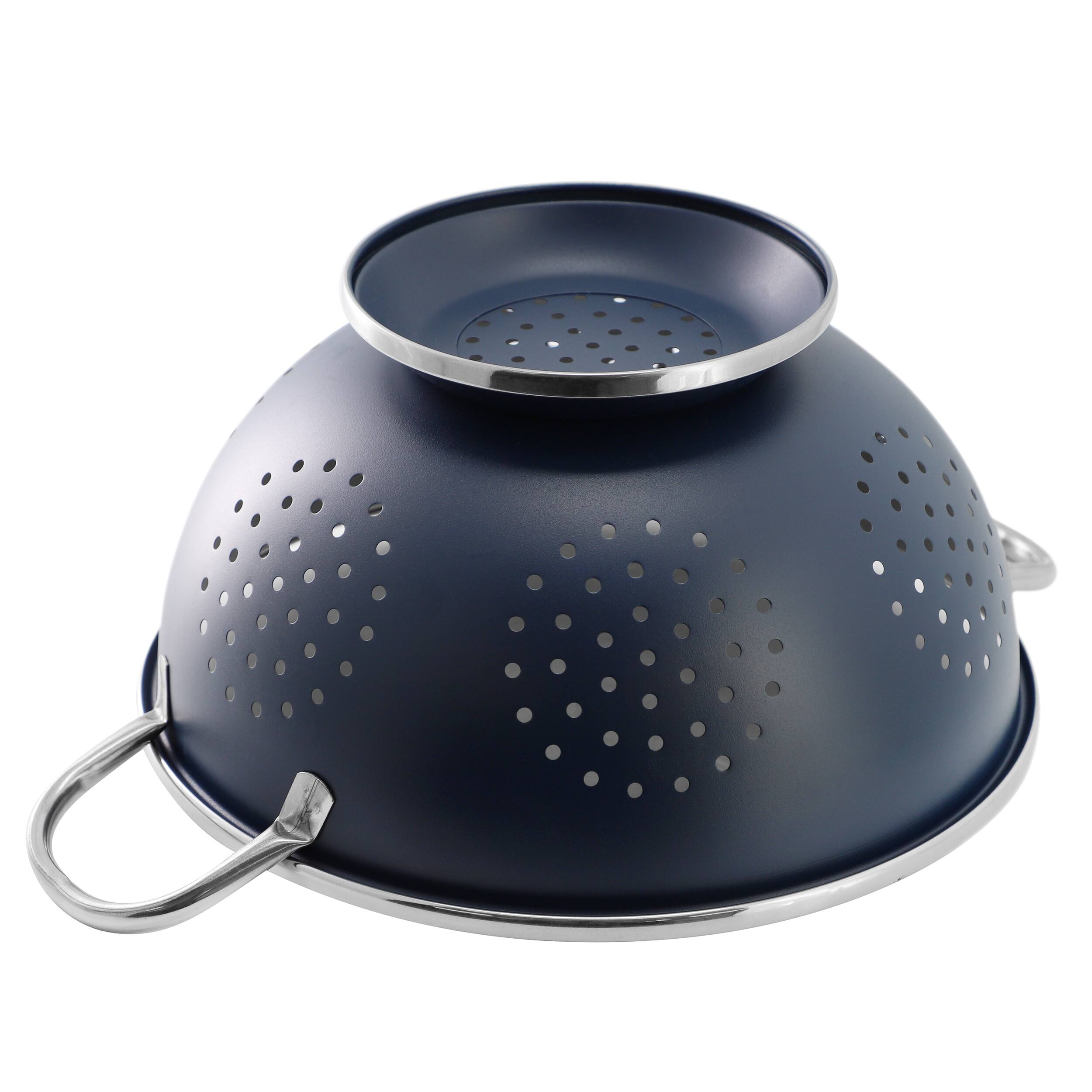 Alt View 1. Oster - Oster Corden 5 Quart Stainless Steel Colander in Matte Blue.