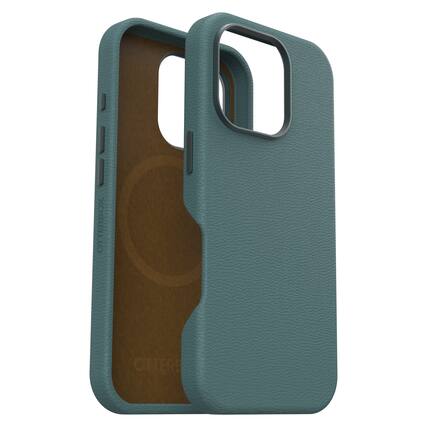 Front. OtterBox - Symmetry Cactus Leather Series Hard Shell for MagSafe for Apple iPhone 16 - Juniper Sprig.