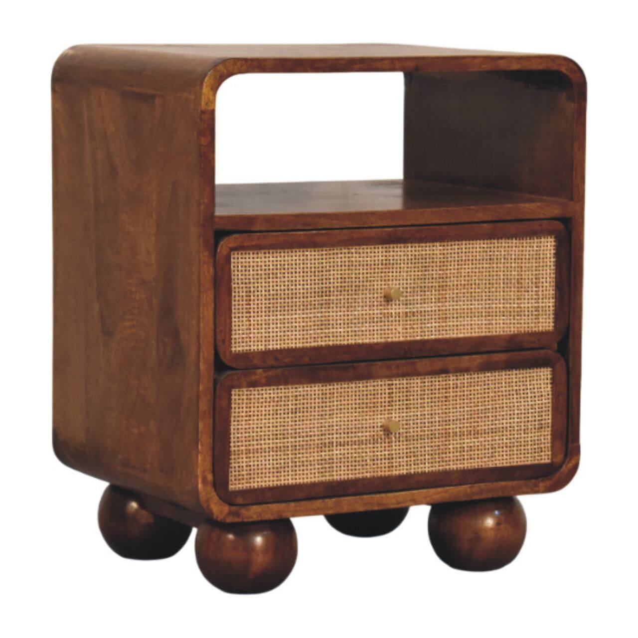 Back. Artisan Furniture - Artisan Furniture Solid Wood Larissa 2 Drawer Chestnut Nightstand - Chestnut.