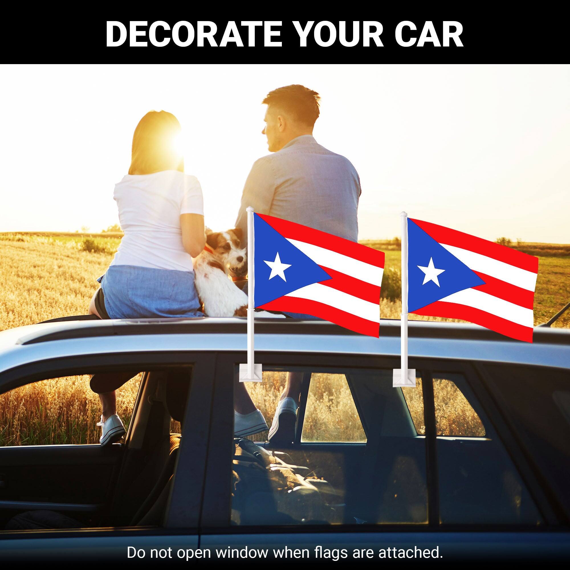 DECORATE YOUR CAR

Do not open window when flags are attached.