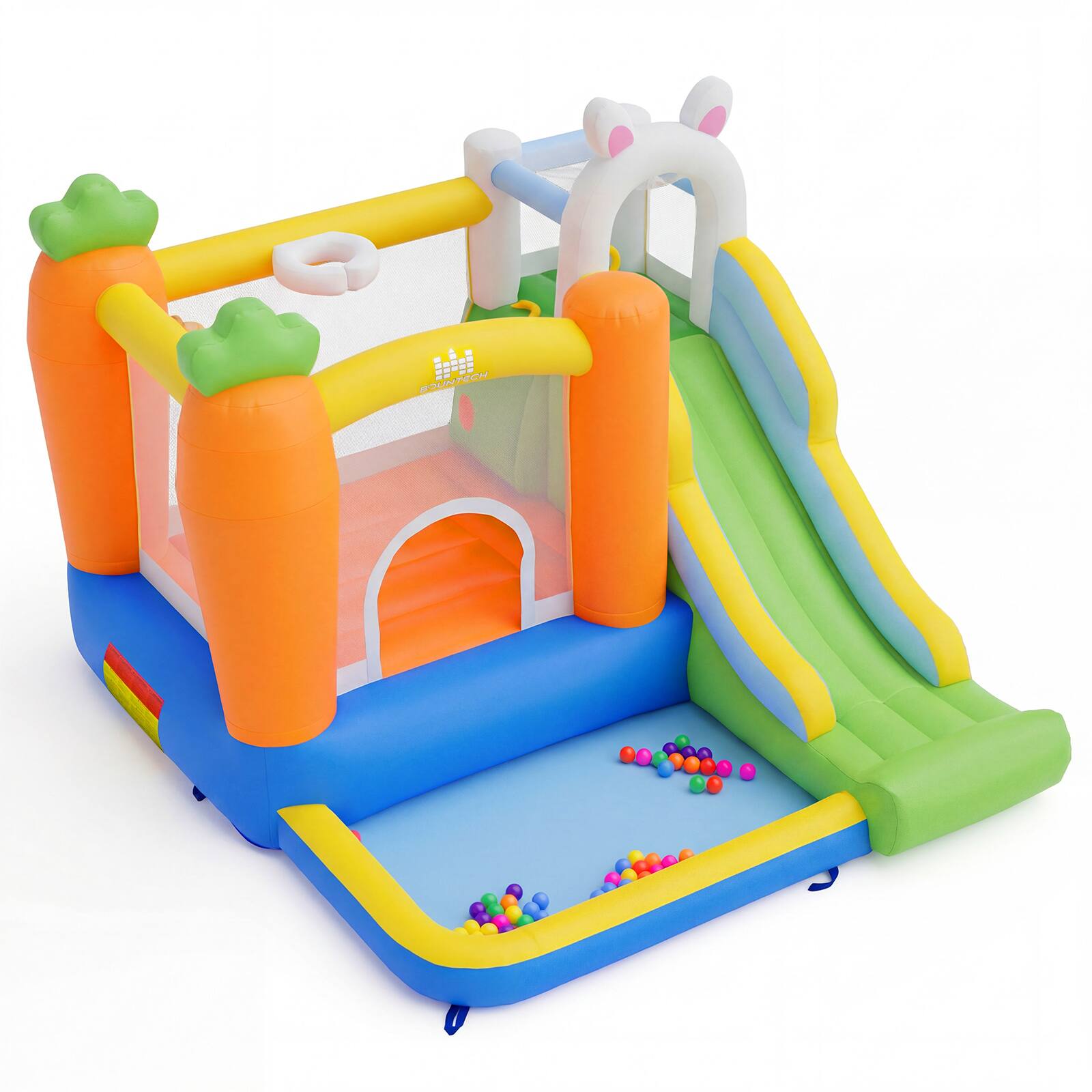 Alt View 8. Costway - Costway Inflatable Bounce House, Blow Up Water Slide with Ball Pit & Basketball Hoop (Without Blower) - Multi-Color.