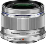 Front. Olympus - M.Zuiko Digital 25mm f/1.8 Lens for Most Olympus OM-D and PEN Cameras - Silver.