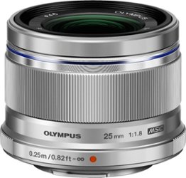 M.Zuiko Digital 25mm f/1.8 Lens for Most Olympus OM-D and PEN Cameras - Silver - Front_Zoom