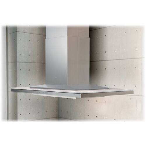 Best Buy Zephyr Island Range Hood Stainless steel and white glass ALL