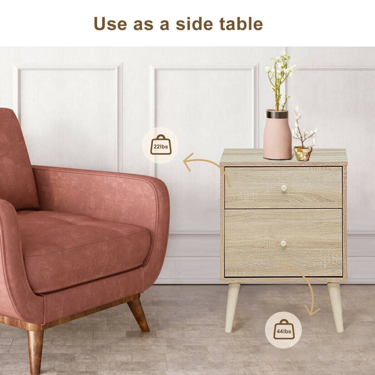 Use as a side table. 22lbs, 44lbs.