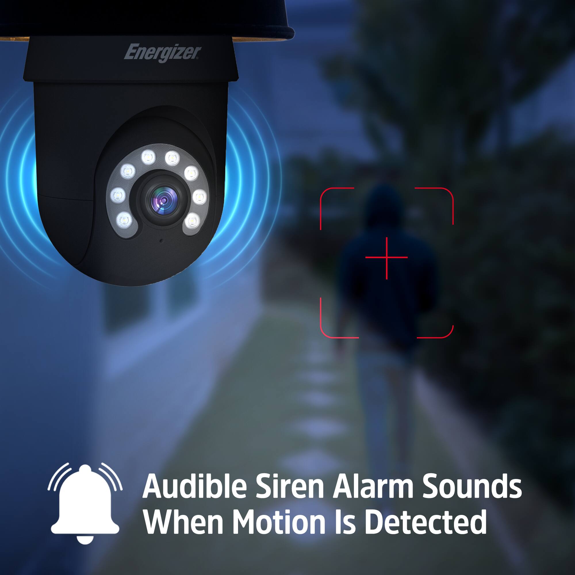 Energizer. Audible Siren Alarm Sounds When Motion Is Detected