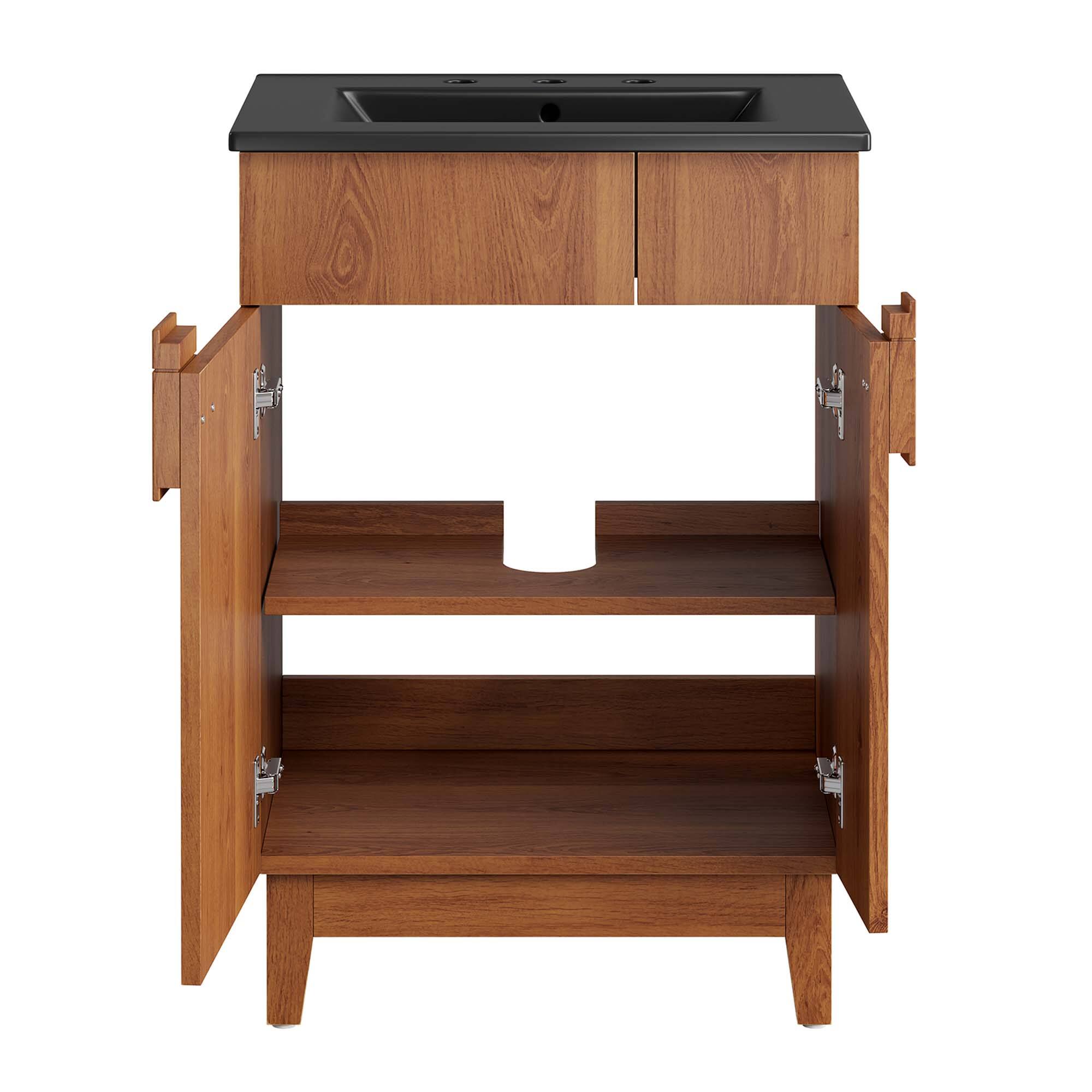 Alt View 6. Modway - Miles Bathroom Vanity Basin Included by Modway - Black Walnut.