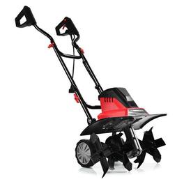 SKONYON - 14 Inch 10 Amp Corded Electric Tiller and Cultivator with 9-Inch Tilling Depth - Red