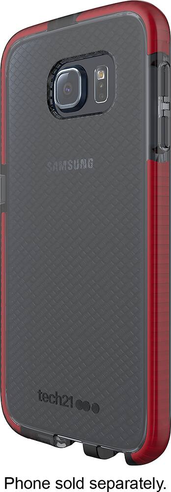 Front. Tech21 - Evo Check Case for Samsung Galaxy S6 Cell Phones - Smokey/Red.