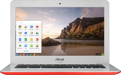 ASUS - 13.3" Chromebook - Intel Celeron - 2GB Memory - 16GB eMMC Flash Memory - Red-Front_Standard 