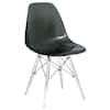 Front. LeisureMod - Cresco Modern Acrylic Accent Side Chair with Eifel Design Legs for Dining Room, Kitchen and Home Office - Transparent Black.