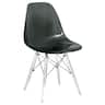 LeisureMod - Cresco Modern Acrylic Accent Side Chair with Eifel Design Legs for Dining Room, Kitchen and Home Office - Transparent Black