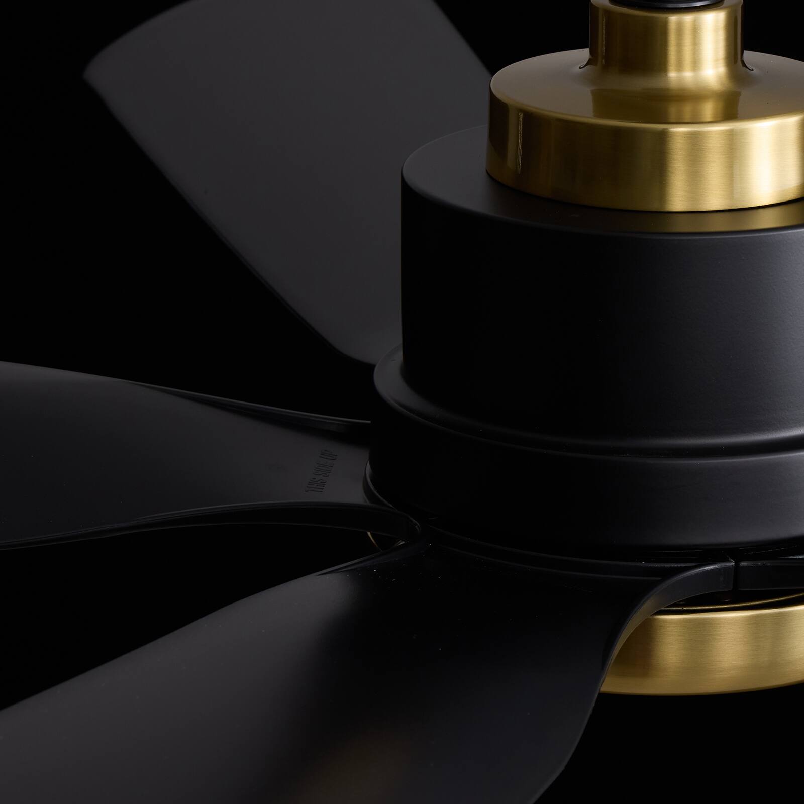 Alt View 8. Siljoy - 52" Black Gold 5-Blade Ceiling Fan Light Quiet DC Motor 3-Color Temp Remote for Living Bedroom - Matte Black.