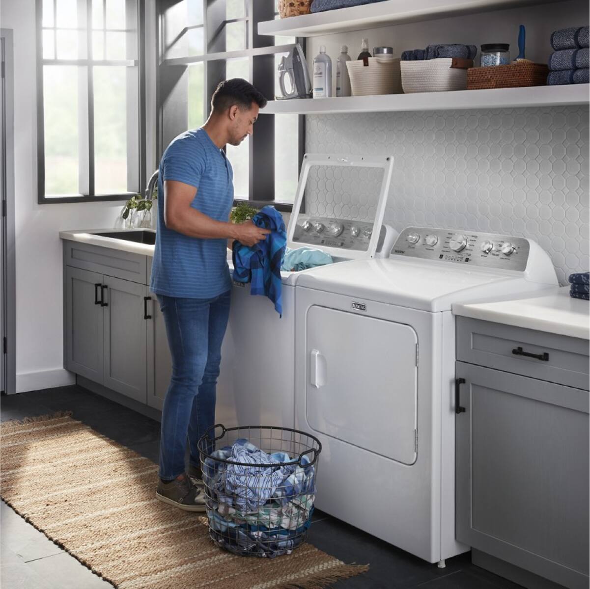 Alt View 6. Maytag - Maytag - 4.8 Cu. Ft. High Efficiency Top Load Washer with Steam and Extra Power Button - White - White.