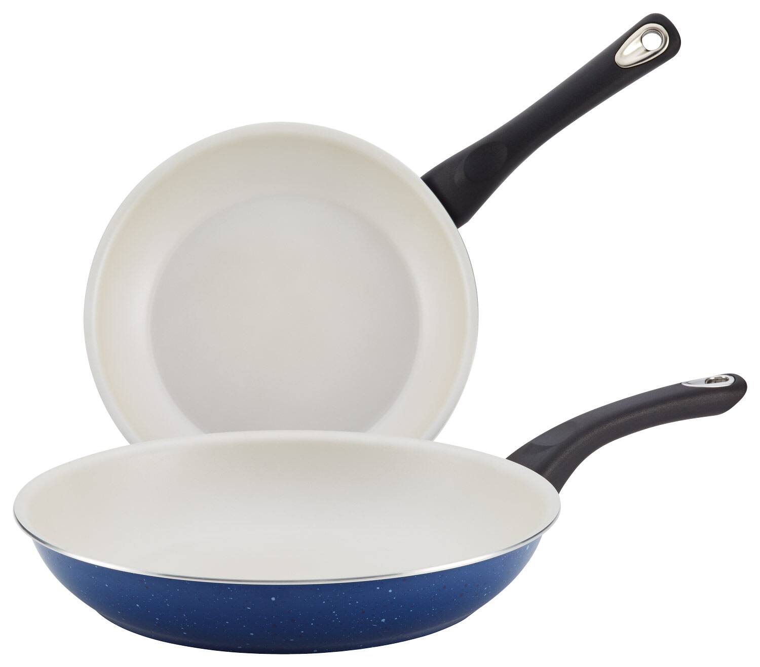 Angle. Farberware - New Traditions 2-Piece Skillet Set - Blue/White.