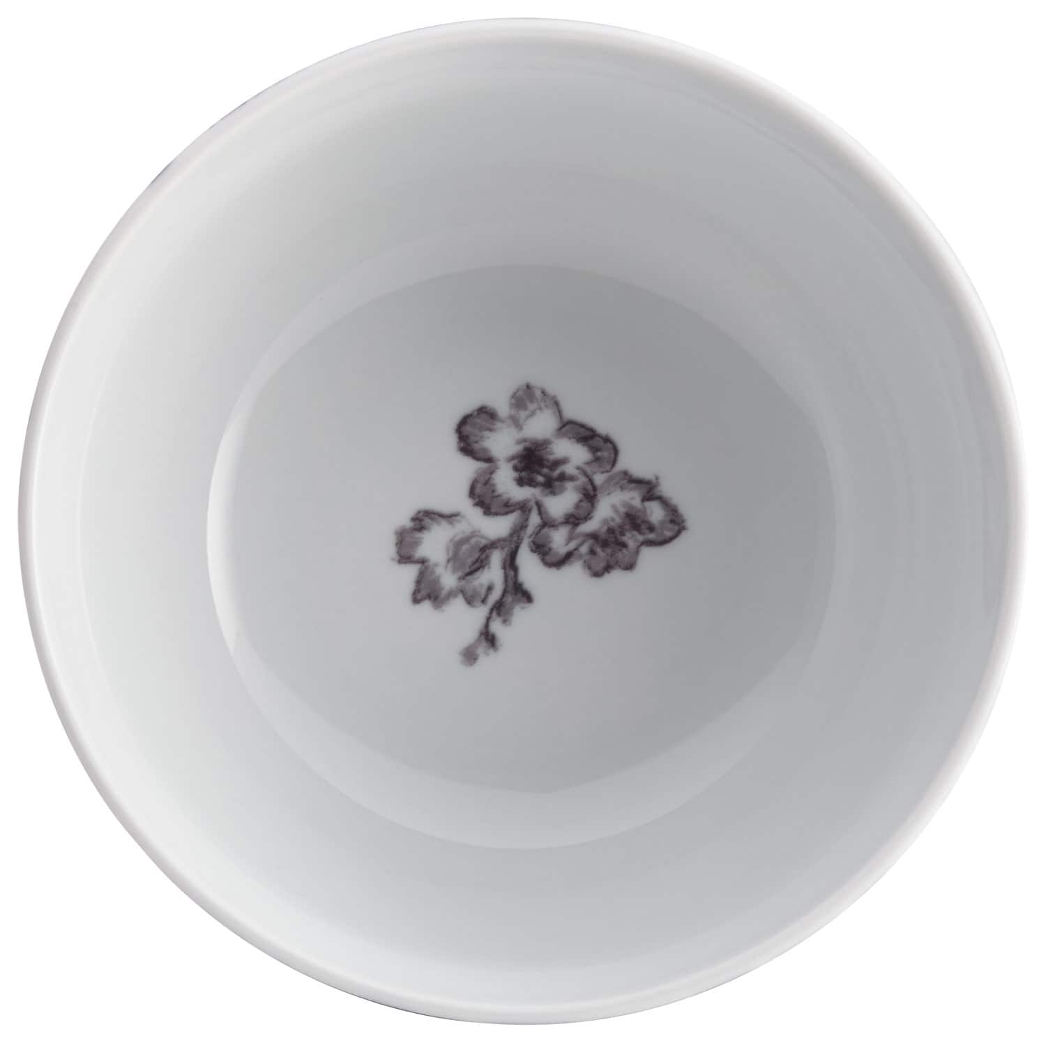 Angle. Bonjour - Shaded Garden 16-Piece Dinnerware Set - White.