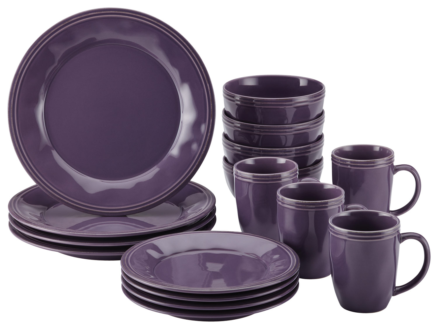 Rachael Ray - Cucina 16-Piece Dinnerware Set - Lavender Purple was $140.99 now $60.99 (57.0% off)
