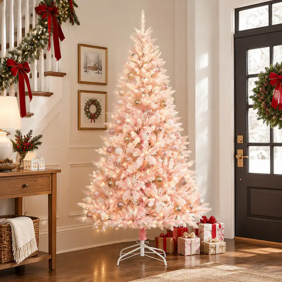 Two Branch Tree Design RYHNUYNE 7 Ft Unlit Spruce Artificial Christmas Tree With 1000 Tips ...
