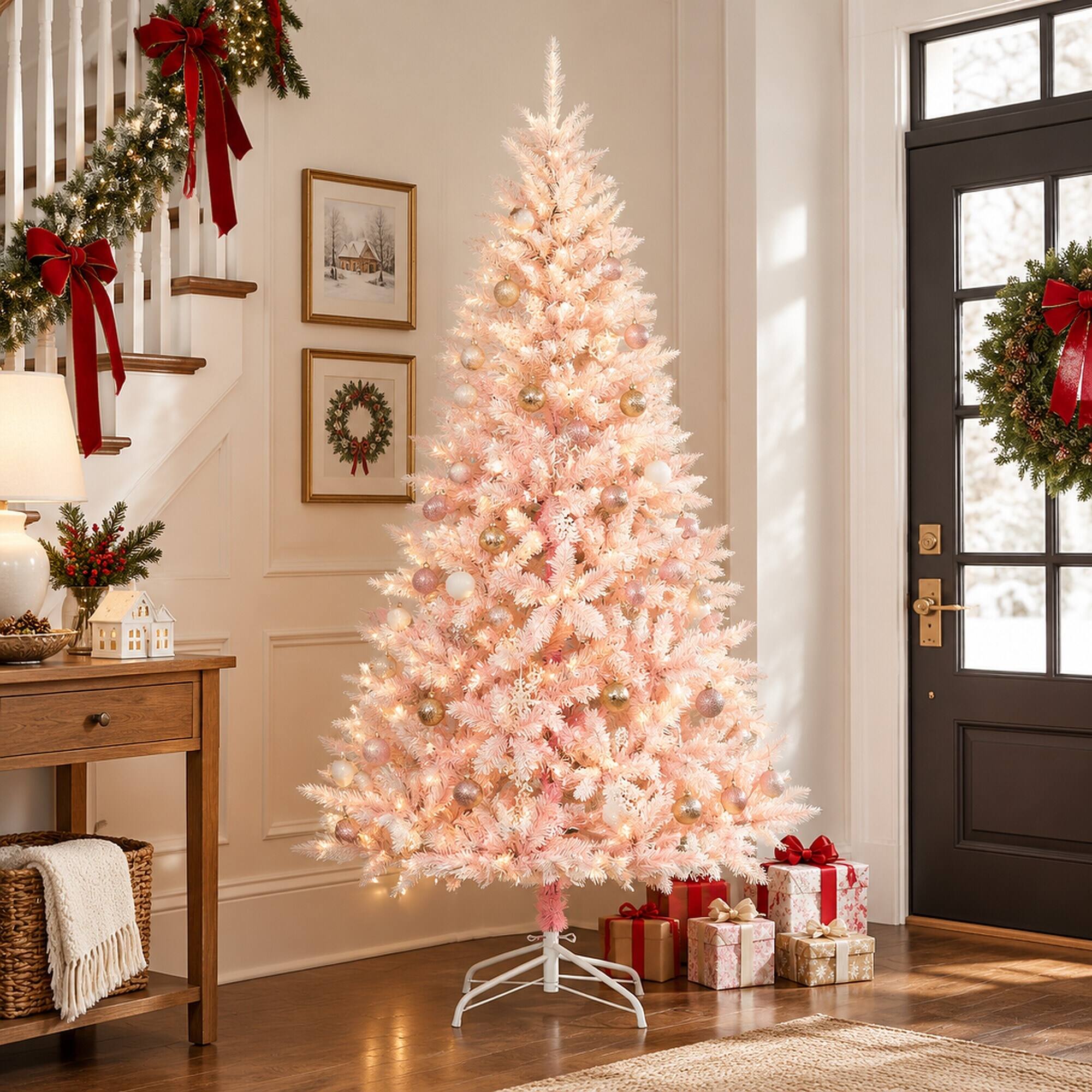 RYHNUYNE 7 Ft Unlit Spruce Artificial Christmas Tree With 1000 Tips ...