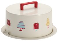 Front Zoom. Cake Boss - Metal Cake Carrier - Cream/Red.