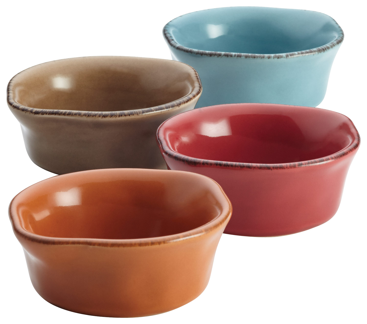  Rachael Ray - Cucina 4-Piece Dipping Cup Set - Brown/Blue/Red/Orange