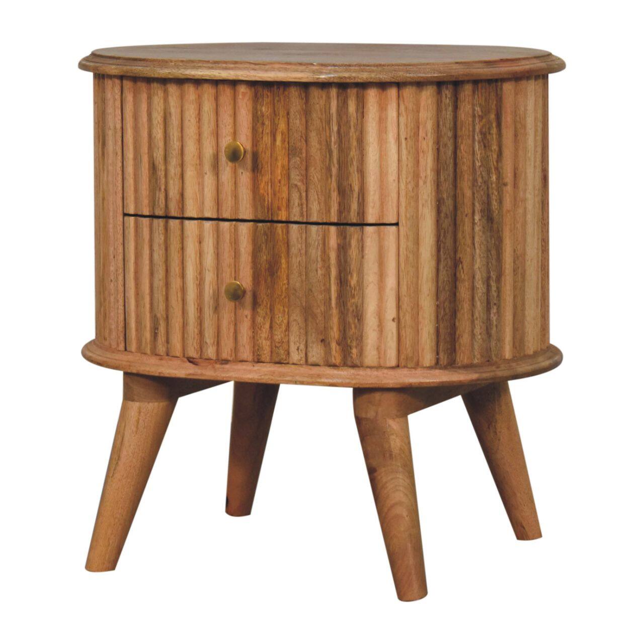Back. Artisan Furniture - Artisan Furniture Solid Wood Soba Nordic Bedside, 2 Drawers, Brown - Brown.