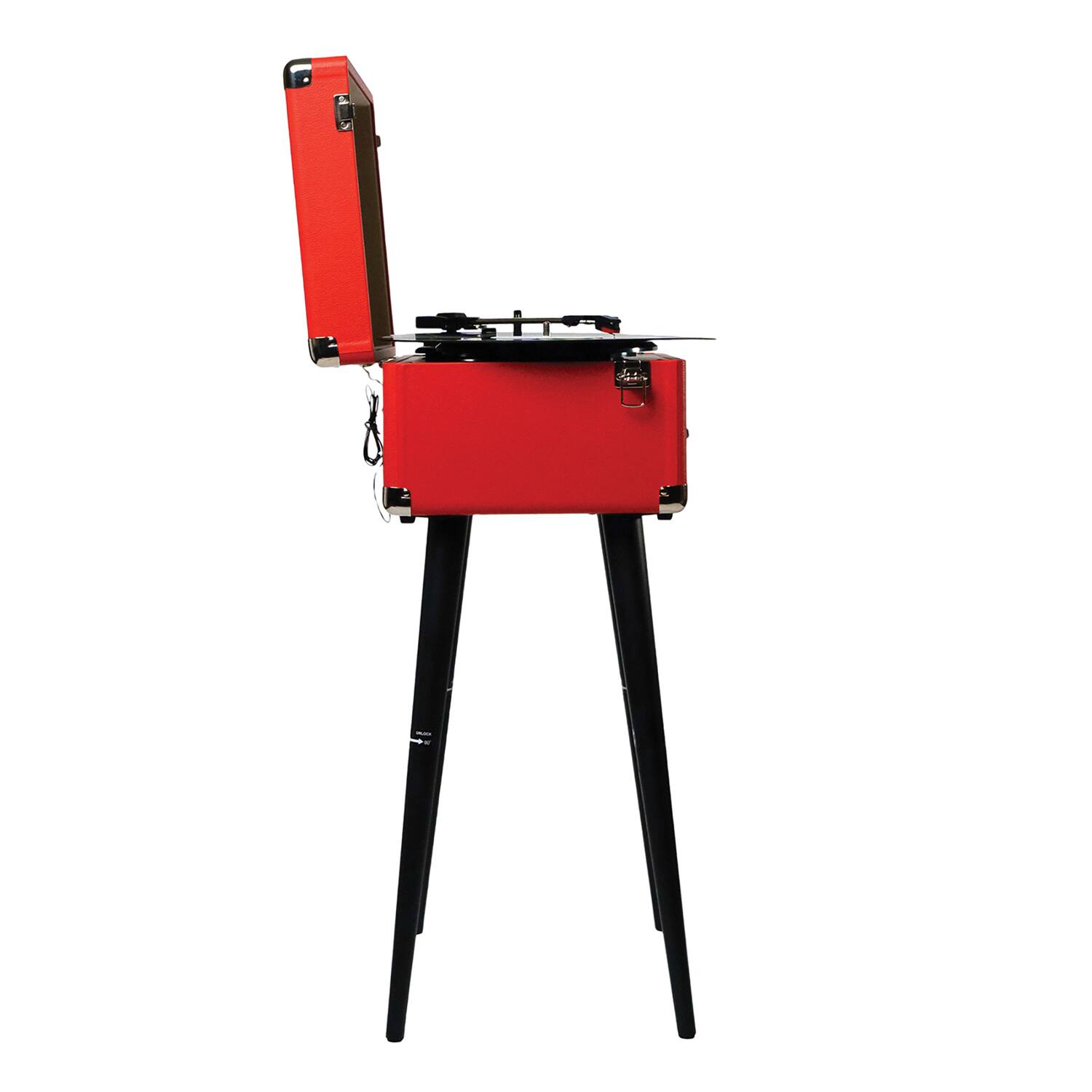 Angle. Victor Audio - Victor Andover 5-in-1 Turntable Music Center - Red.