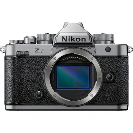 Front. Nikon - Nikon Z f | Full-Frame Mirrorless Stills/Video Camera with Iconic Styling - Black.