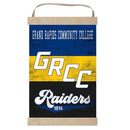 Jardine - Grand Rapids Raiders 12'' x 20'' Retro Logo Banner Sign - Navy