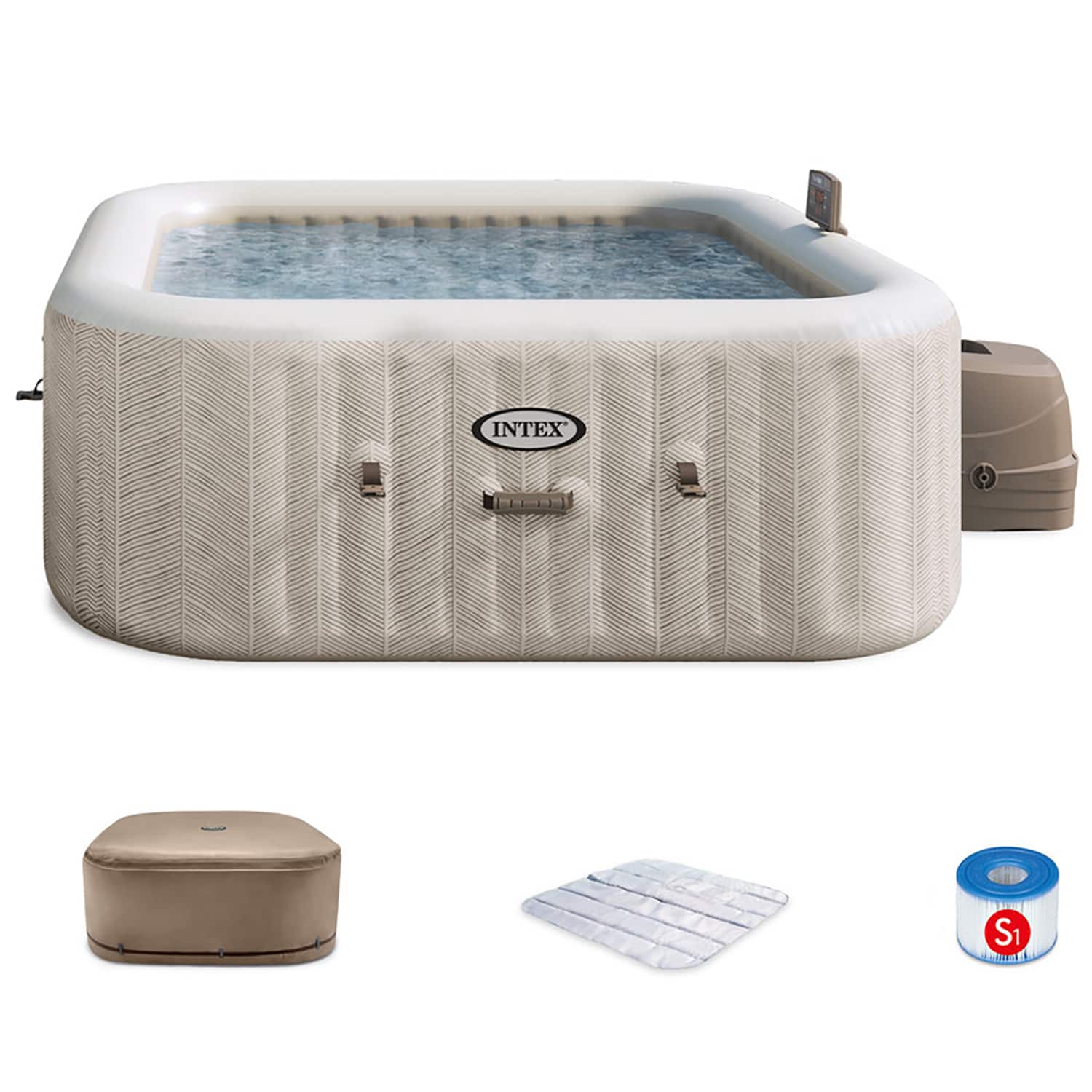 Front. Intex - Inflatable Hot Tub Set - 6 Person.