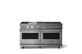 Viking - 60"W. Pro5S 8.0 Cu. Ft. Freestanding Sealed 6 Burner LP Gas Convection Range/Double Oven-Stainless Steel - Stainless Steel