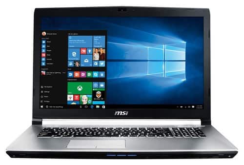 Front. MSI - 17.3" Laptop - Intel Core i7 - 12GB Memory - 1TB Hard Drive - Aluminum Silver.