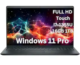 Dell - Upgraded - Inspiron 15 Laptop 13th Gen Business, 15.6" FHD Touch, Intel Core i7-1355U, 16GB RAM, 1TB SSD, Windows 11 Pro - Black
