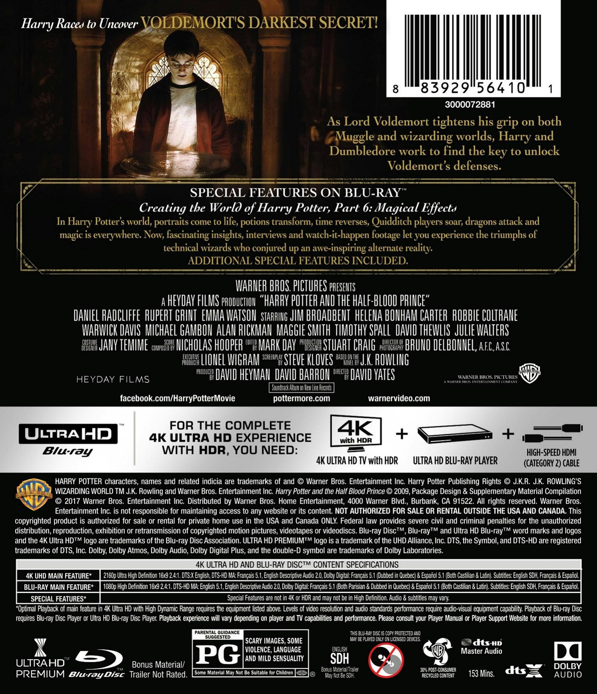Back. Harry Potter and the Half Blood Prince [UHD].