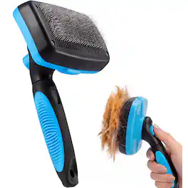 Boshel - Slicker Brush for Dogs, Cats & Pets - Self-Cleaning Grooming Brush for Long & Short Hair, Doodles, Poodles, All Breeds