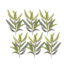 BreeBe - Varigated Fern Foliage Spray (Set of 6) - Green, Brown