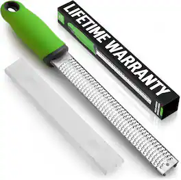 Zulay Kitchen - Zester Grater with Handle - Heavy Duty Cheese Grater & Vegetable Grater - Green