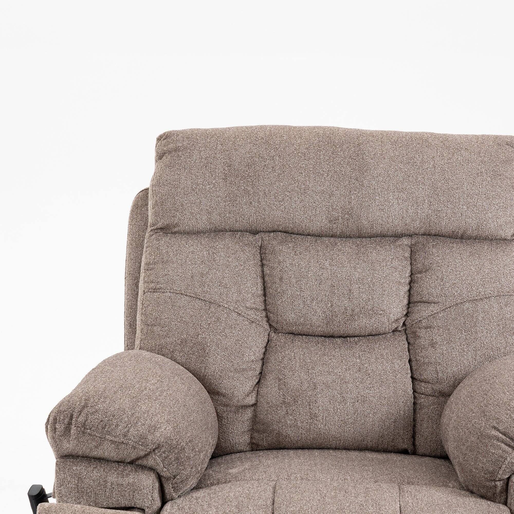 Alt View 4. Boyel Living - Oversized Elderly Electric Lift Chair Dual OKIN Motor 180° Flat Heat Massage 2 Remote 2 Cup Holder 2 Pocket - Light Brown.