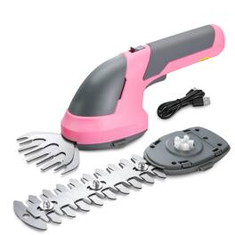 JETRANSPORT - Cordless Grass Shear & Shrubbery Trimmer - 2 In 1 Handheld 7.2v Electric Hedge Shears/grass Rechargeable Lithi - Pink