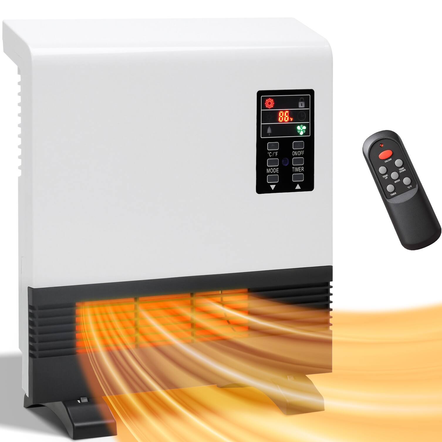 1. 00 0U 1 C/F MODE ON/OFF TIMER
2. 88°C
3. C/F MODE TIMER
4. ON/OFF
5. TIMER
6. MODE
7. ON/OFF
8. TIMER
9. MODE