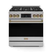 Gordon Ramsay Series by Thor Kitchen 6.0 Cu. Ft Freestanding Gas Range with Bronze Hardware - Stainless Steel - Front_Zoom