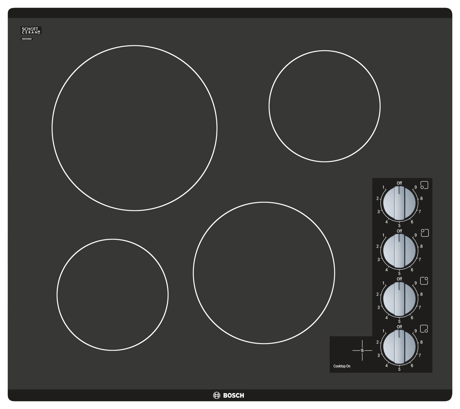 Bosch - 500 Series 24" Built-In Electric Cooktop with 4 elements - Black