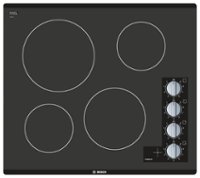 Bosch - 500 Series 24" Built-In Electric Cooktop with 4 elements - Black - Front_Zoom
