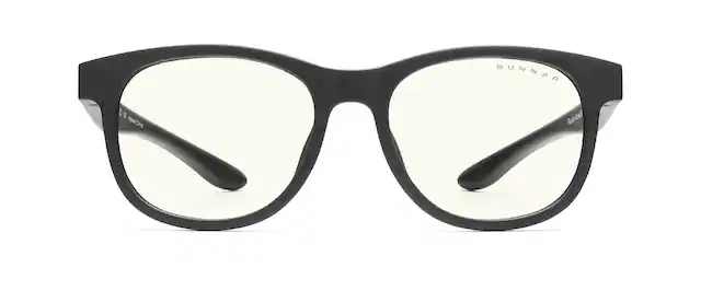Front. GUNNAR - GUNNAR Computer Glasses - Rush Kids Small, Onyx, Clear Lens - Blue Light Blocking, Relieve Dry Eye, Anti Glare - Onyx.